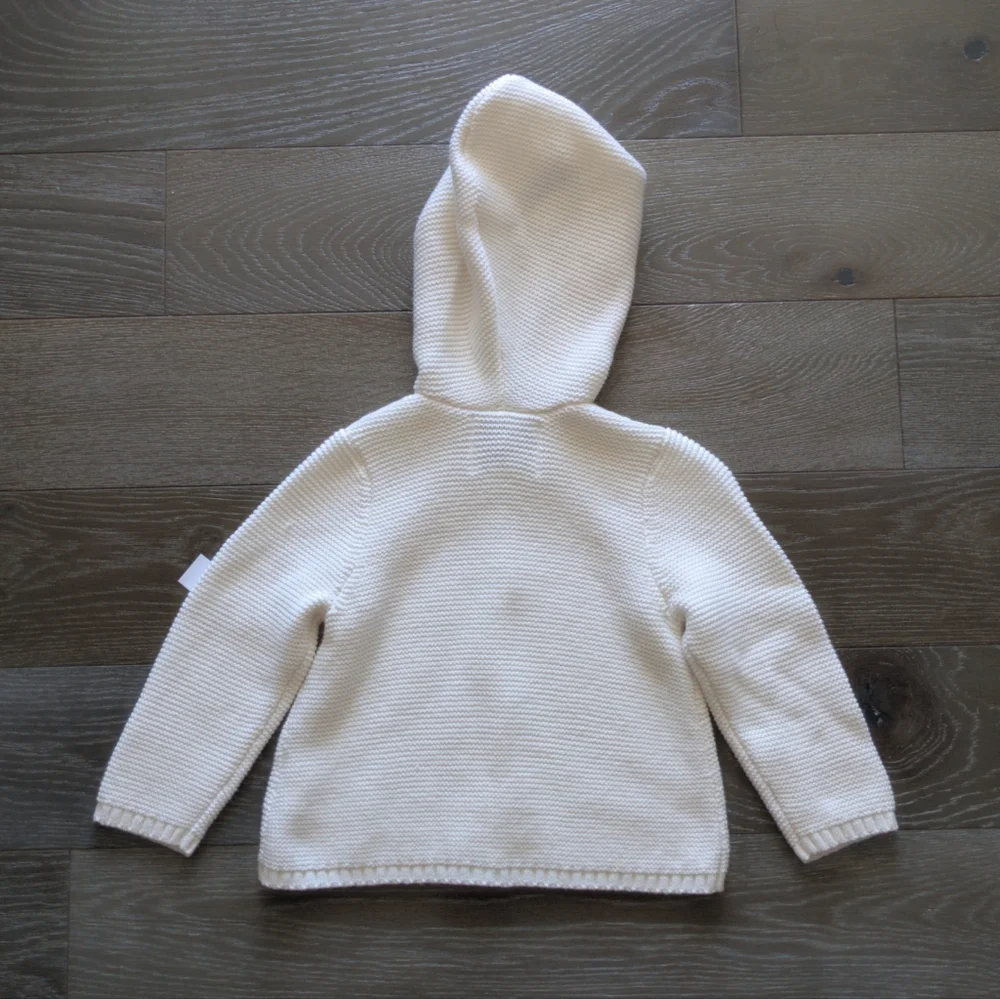 NWT Old Navy Hooded Textured-Knit Cardigan in Sea Salt Size 18-24 Months